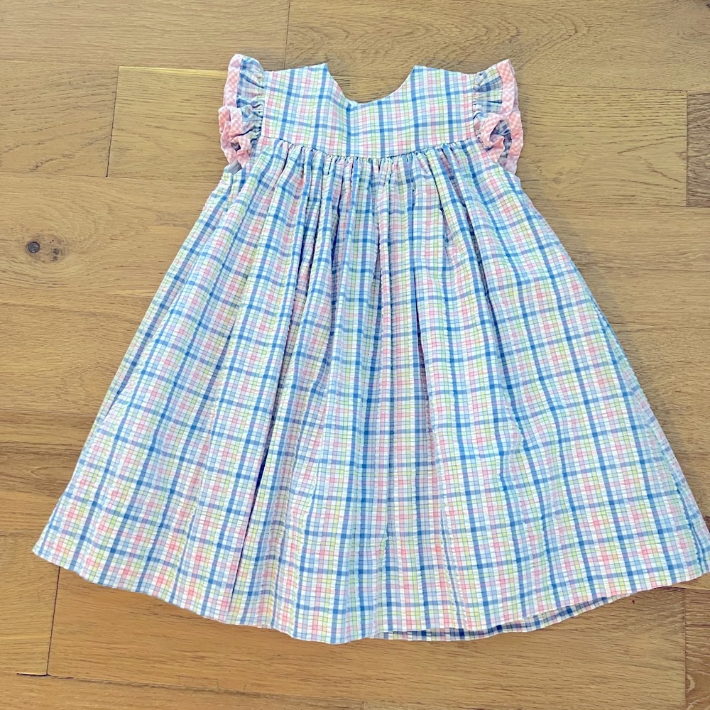 Bailey Boys girls seersucker flutter sleeve float dress.